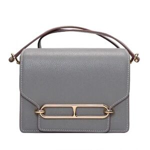 SADI Elephant Gray Leather Crossbody Bag